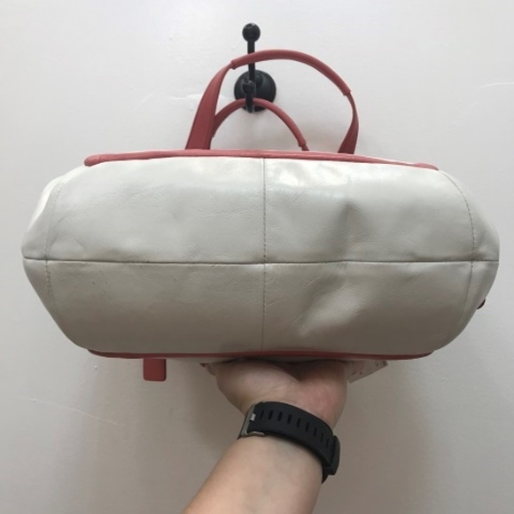 Coach Cricket Satchel in White and Coral - Picture 3 of 3
